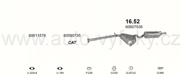 ALFA ROMEO 146 1.6 HATCHBACK 0/1995-12/1996 1596ccm 76kW / 103HP KAT 1.6 i.e.