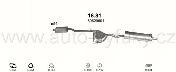 ALFA ROMEO 145 1.6 HATCHBACK 1/1997-8/2000 1598ccm 89kW / 121HP KAT 1.6 i.e. 16V