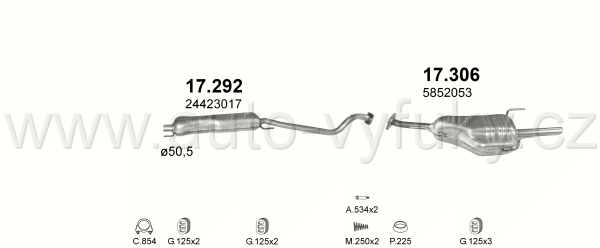 OPEL ASTRA G 2.0 KOMBI 4/1998-9/2004 1998ccm 100kW / 136HP KAT 2.0i 16V
