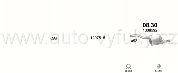FORD FOCUS 1.6 SEDAN 8/1999-9/2004 1596ccm 74kW / 100HP KAT 1.6i 16V