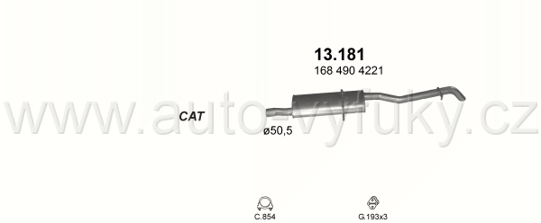 MERCEDES A170 - W168 1.7 CDI HATCHBACK 7/1998-10/2004 1689ccm 66-70kW / 90-95HP KAT W168 A170 SWB 2423mm