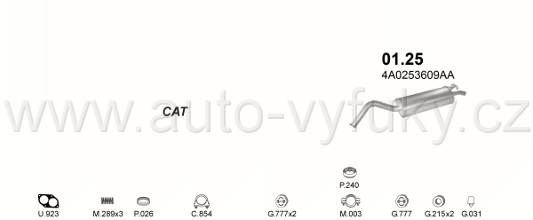 AUDI 100 2.0 SEDAN, KOMBI 4/1991-7/1994 1984ccm 85kW / 115HP KAT 2.0 AAD