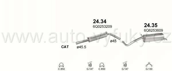 SKODA FABIA 1.4 HATCHBACK, SEDAN 5/2004-12/2007 1390ccm 55kW / 75HP KAT 1.4i 16V