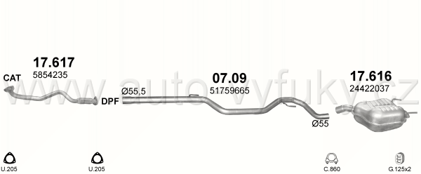 FIAT CROMA 1.9 D KOMBI 0/2005-0/2011 1910ccm 85-88-100-110kW / 115-120-136-150HP KAT 1.9 JTD Turbo Diesel