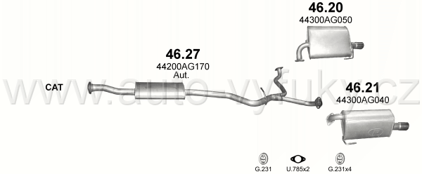 SUBARU LEGACY 2.0 KOMBI 6/2005-0/0 1994ccm 110-121kW / 150-165HP KAT 2.0 16V 4X4