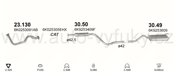 VOLKSWAGEN CADDY II 1.4 VAN 11/1995-12/1997 1390ccm 44kW / 60HP KAT M. AEX