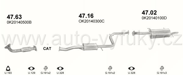 KIA SEPHIA 1.6 HATCHBACK 5/1993-4/1996 1598ccm 60kW / 81HP KAT 1.6i
