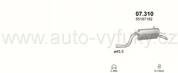 LANCIA MUSA 1.4 0/2003-0/2008 1368ccm 70kW / 95HP KAT 1.4i 16V