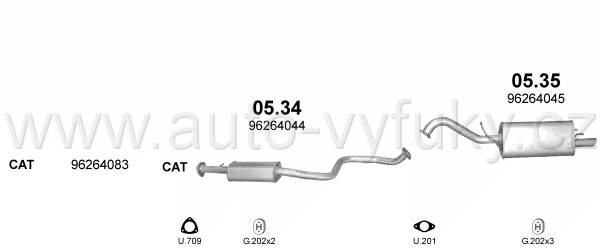 DAEWOO TACUMA 1.8 0/2000-12/2004 1761ccm 67-72kW / 91-98HP KAT 1.8i 16V
