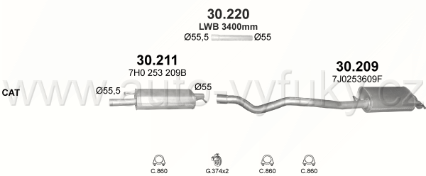 VOLKSWAGEN TRANSPORTER V 1.9 D 1/2006-11/2009 1896ccm 62-75kW / 84-102HP KAT 1.9 TDi Turbo Diesel