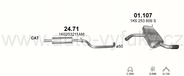 AUDI A3 1.6 HATCHBACK 5/2003-6/2008 1595ccm 75kW / 102HP KAT 1.6 (3 doors)