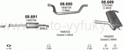FORD C-MAX 1.6 12/2010-6/2019 1596ccm 88-92kW / 120-125HP KAT 1.6 Ti-VCT