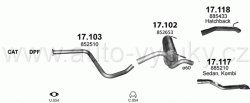 CHEVROLET CRUZE 1.7 D HATCHBACK, SEDAN, KOMBI 12/2011-12/2015 1686ccm 74-81-92-96kW / 101-110-125-131HP KAT 1.7 CDTi Turbo Diesel