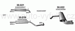 VOLKSWAGEN GOLF VII 1.4 HATCHBACK, SPORTBACK 4/2012-8/2020 1395ccm 103-110kW / 140-150HP KAT 1.4 TSi