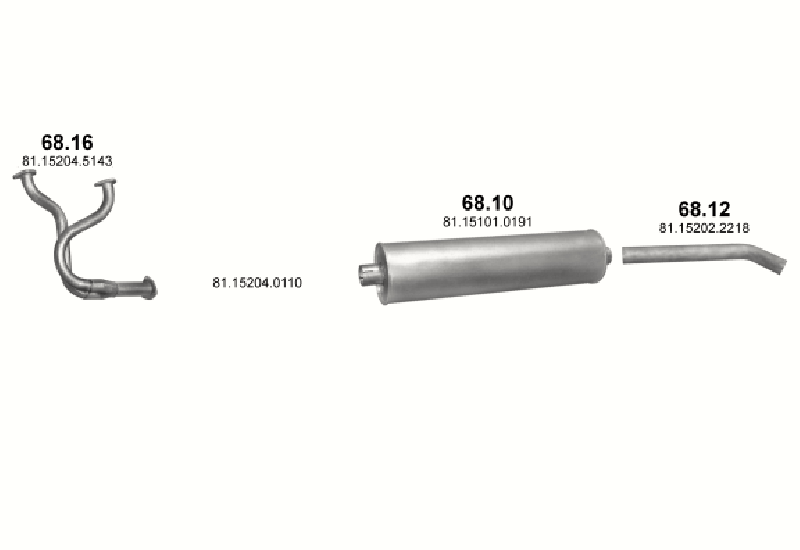 Schéma výfukového systému MAN M90 10.0