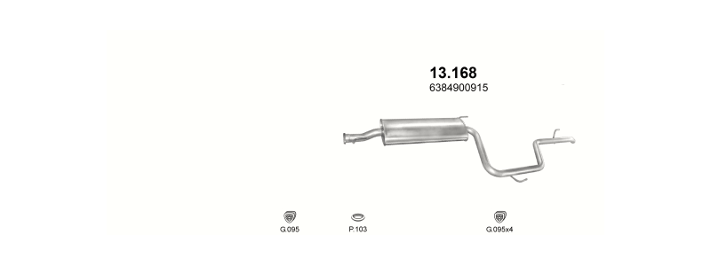 Schéma výfukového systému MERCEDES V 230 2.3 D