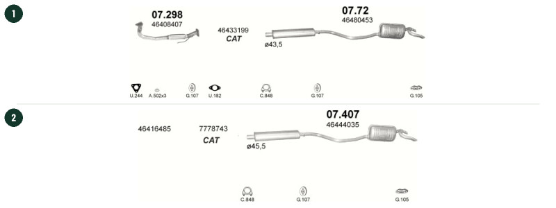 HATCHBACK / CABRIO 1/1993–8/1999, 1242 ccm, 43 kW