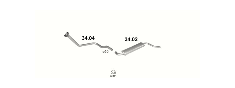 Schéma výfukového systému ZUK 4C90 2.4 D