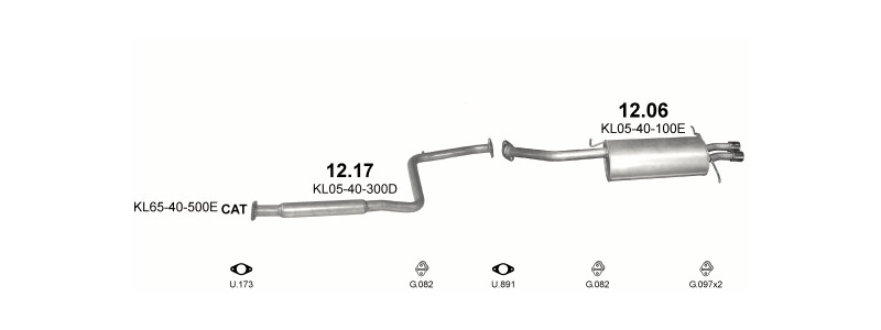Schéma výfukového systému MAZDA MX6 2.5