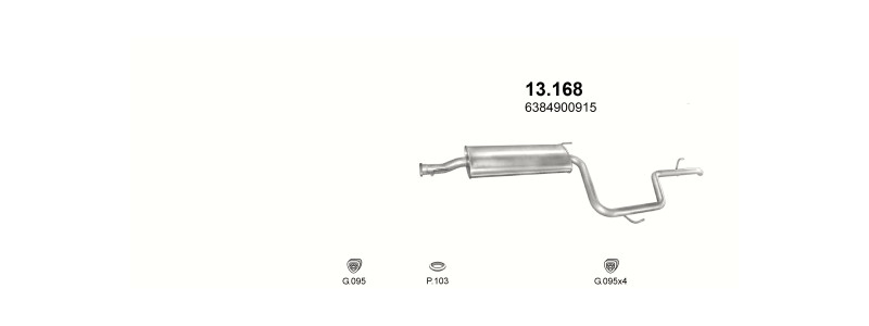 Schéma výfukového systému MERCEDES V230 2.3 D