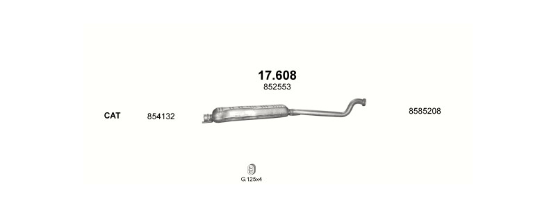 Schéma výfukového systému OPEL ASTRA G 2.0