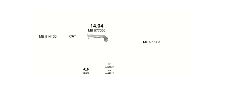 Schéma výfukového systému MITSUBISHI PAJERO 2.6