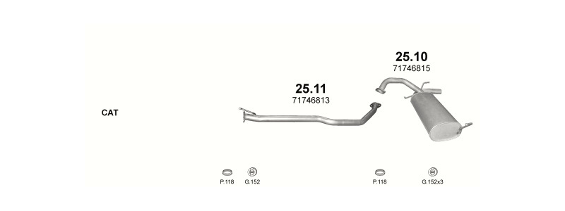 Schéma výfukového systému FIAT SEDICI 1.9 D