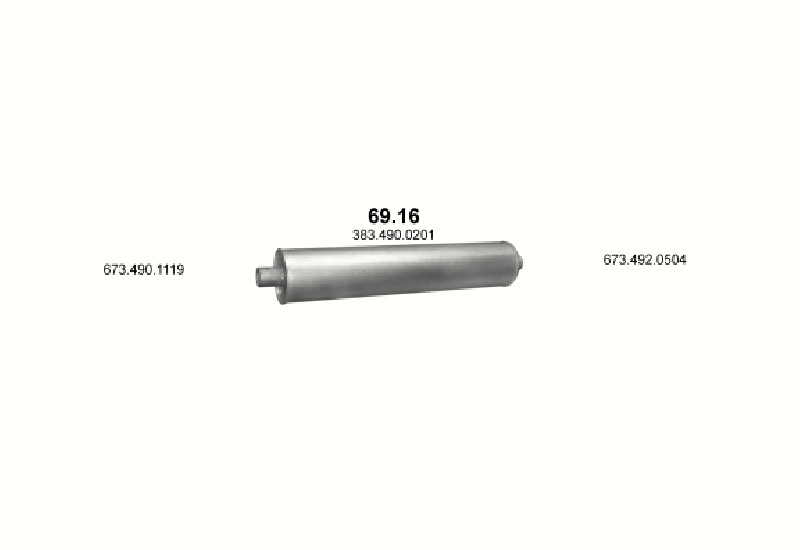 Schéma výfukového systému MERCEDES 6-9 T 709/ 709 K/ 809/ 809 K