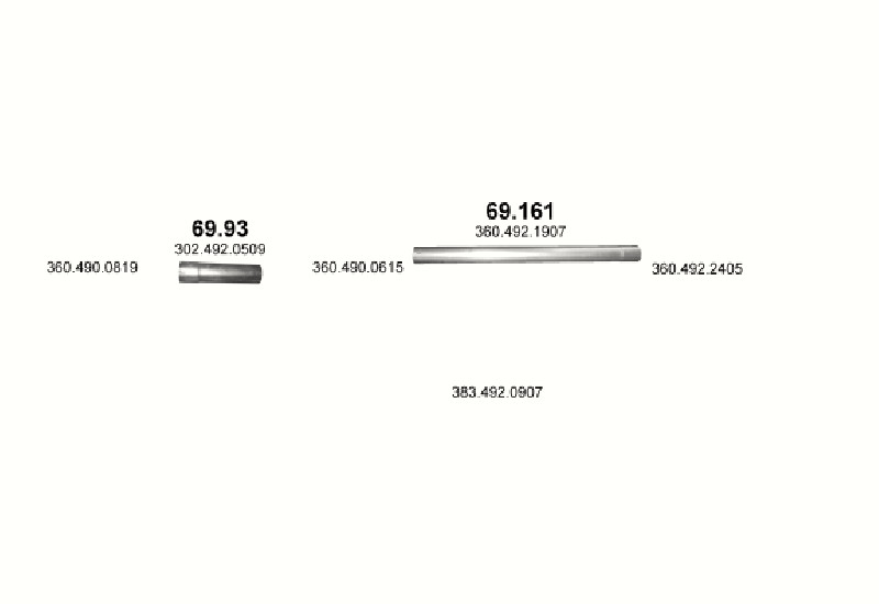 Schéma výfukového systému MERCEDES 17-18 T L 1817/L 1819