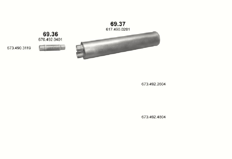 Schéma výfukového systému MERCEDES 6-9 T 709/809