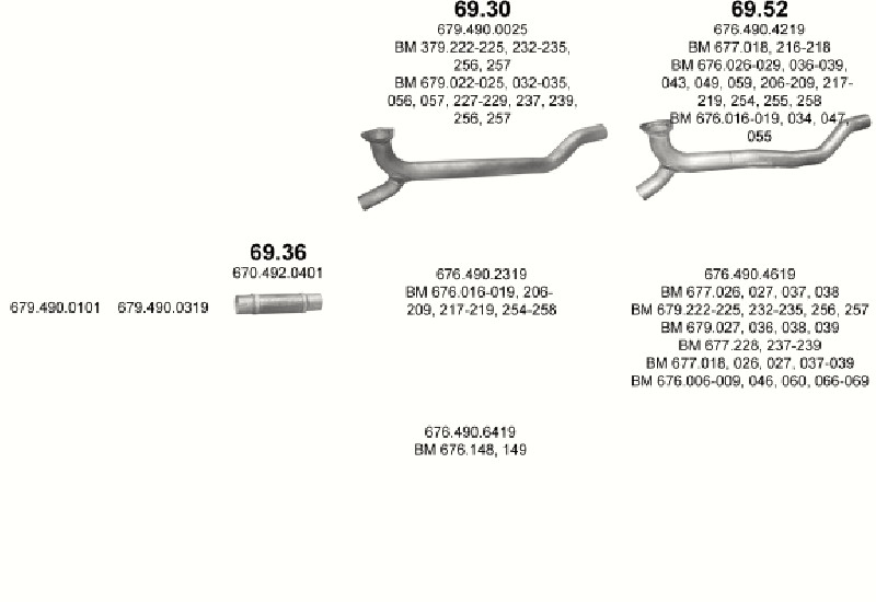 Schéma výfukového systému MERCEDES 10-16 T 817 K-L-LS-S/917/1117/1117 L-LS-S/1120/1120 L/1317 AK-K-S/13