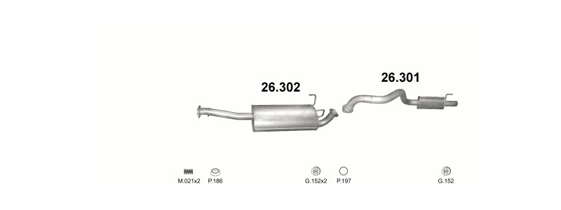 Schéma výfukového systému TOYOTA LAND CRUISER 3.4
