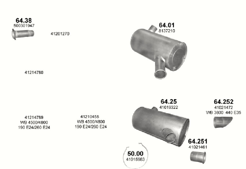 Schéma výfukového systému IVECO EUROTECH CURSOR 7.8