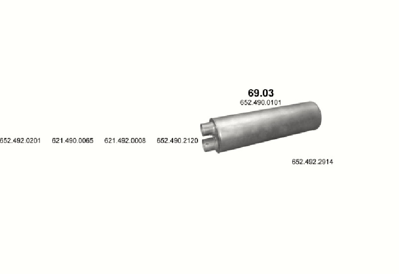 Schéma výfukového systému MERCEDES 19-33 T 3233 K/3234 K