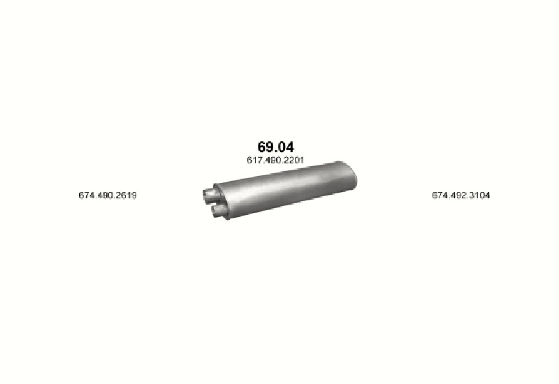 Schéma výfukového systému MERCEDES 10-16 T 1114 K-AK/1314 AK/1317 AK