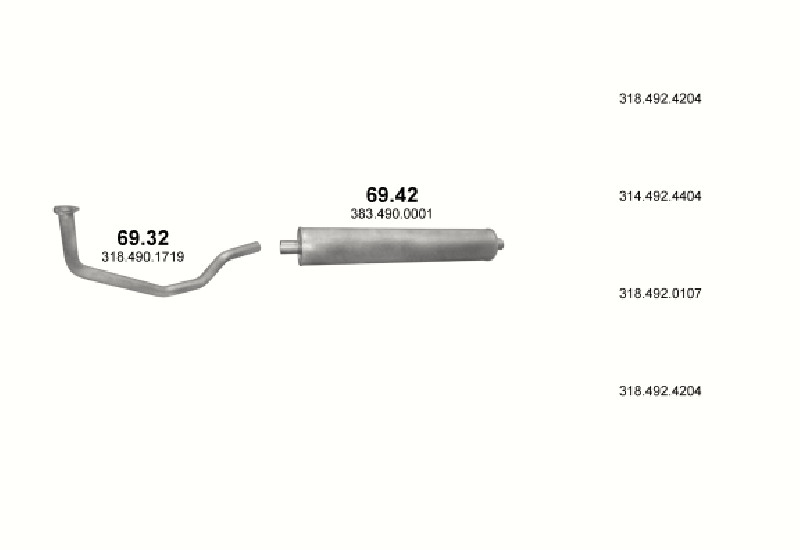Schéma výfukového systému MERCEDES 10-16 T 1013/1113 LP-LPK-LPL