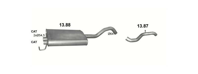 Schéma výfukového systému MERCEDES ML350 - W163 3.7