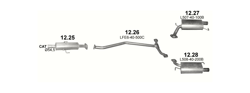 Schéma výfukového systému MAZDA 6 2.0