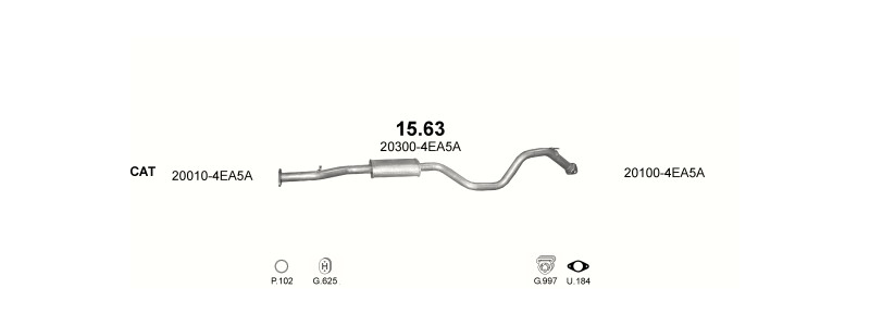Schéma výfukového systému RENAULT KADJAR 1.2