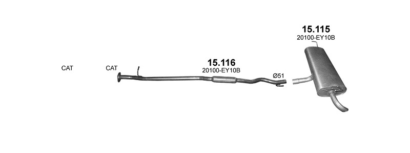 Schéma výfukového systému NISSAN QASHQAI +2 2.0