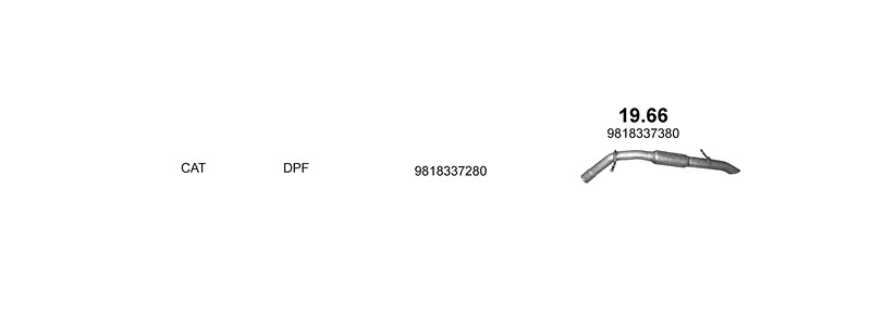 Schéma výfukového systému CITROEN C4 CACTUS 1.6 D
