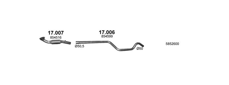 Schéma výfukového systému OPEL ZAFIRA B 1.7 D