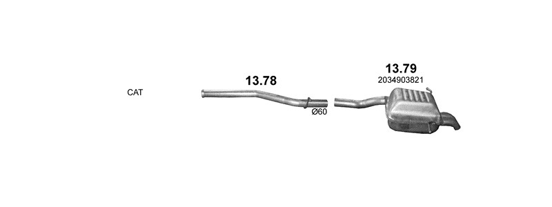 Schéma výfukového systému MERCEDES C220 - CL203 2.1