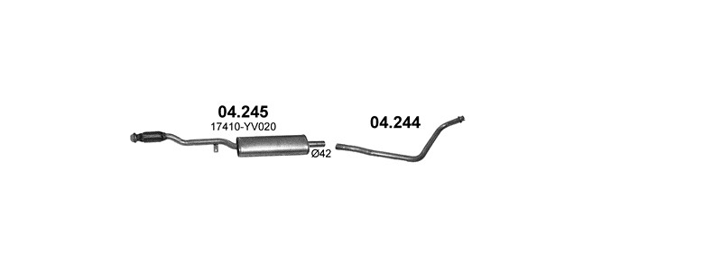 Schéma výfukového systému TOYOTA AYGO 1.2