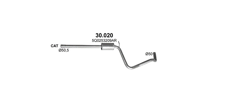 Schéma výfukového systému AUDI A3 1.2