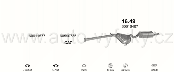 ALFA ROMEO 145 1.7 HATCHBACK 0/1994-12/1996 1712ccm 95kW / 129HP KAT 1.7 i.e. 16V