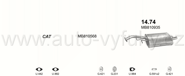 MITSUBISHI LANCER 1.6 HATCHBACK, SEDAN 12/1991-0/1996 1597ccm 83kW / 113HP KAT 1.6 16V