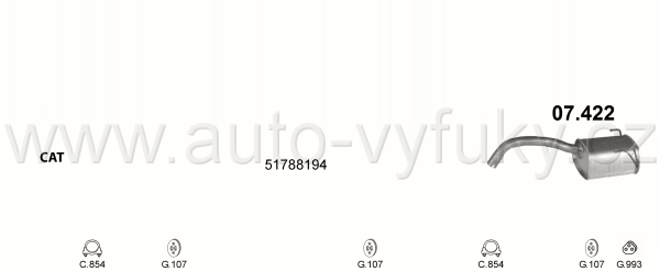 FIAT 500 1.4 10/2007-0/0 1368ccm 51-74kW / 70-100HP KAT 1.4 16V