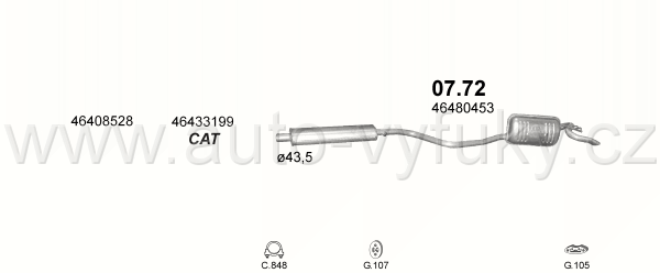 FIAT PUNTO 1.2 HATCHBACK 6/1997-0/1999 1242ccm 44kW / 60HP KAT 60 AUT.