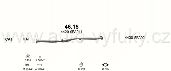 SUBARU IMPREZA 1.6 SEDAN, KOMBI 1/1993-9/2000 1597ccm 66kW / 90HP KAT 1.6